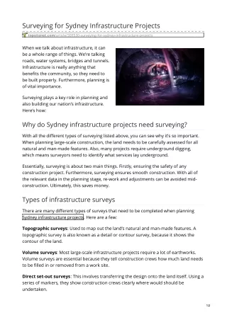 Surveying for Sydney Infrastructure Projects