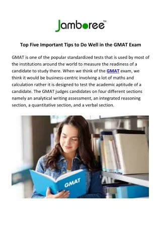 Top Five Important Tips to Do Well in the GMAT Exam