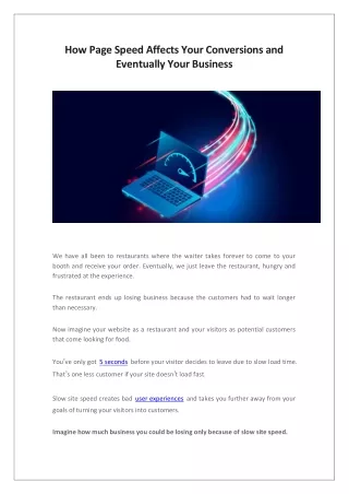 how page speed affects your conversions
