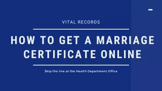 How To GET A MARRIAGE CERTIFICATE ONLINE