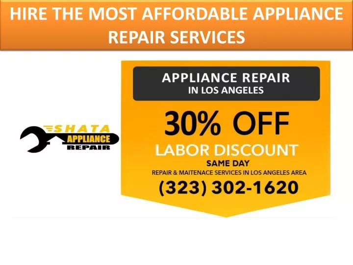 hire the most affordable appliance repair services