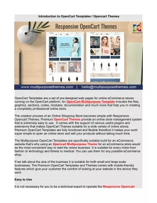 introduction to opencart templates opencart themes