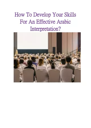 How To Develop Your Skills For An Effective Arabic Interpretation?