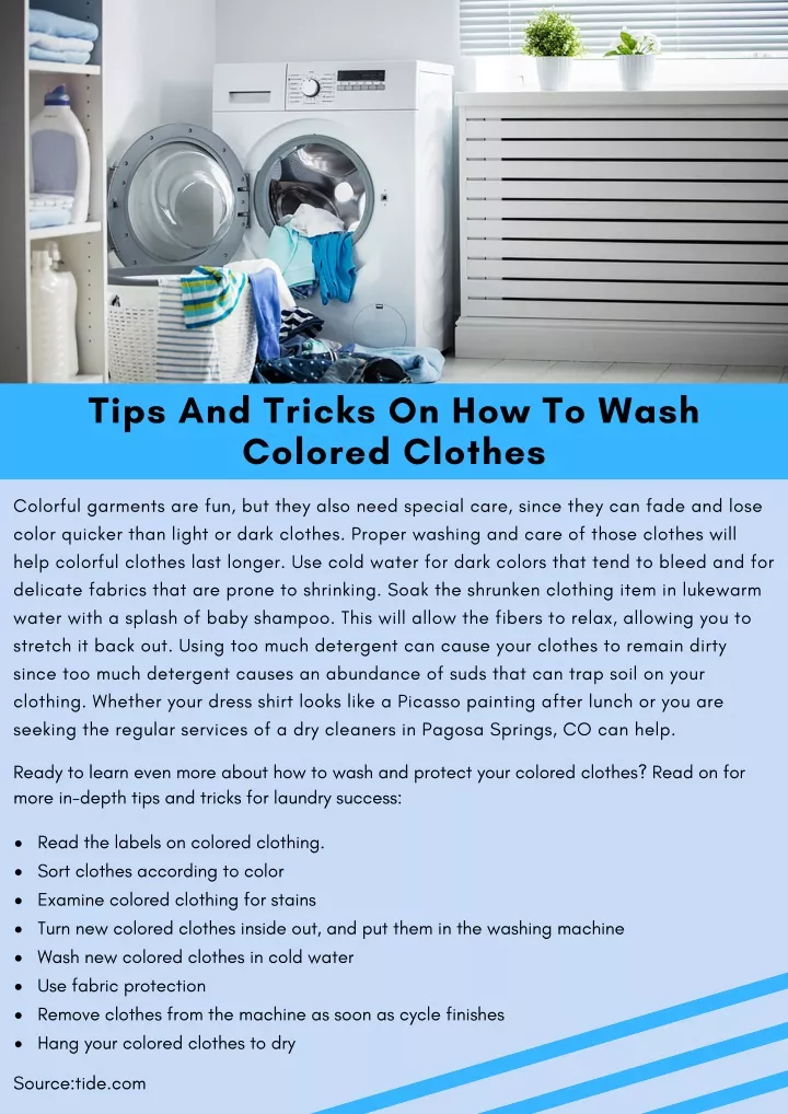 tips and tricks on how to wash colored clothes