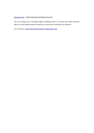 boutique seo online boutique marketing service