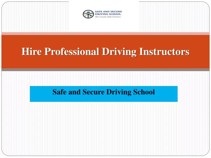 hire professional driving instructors
