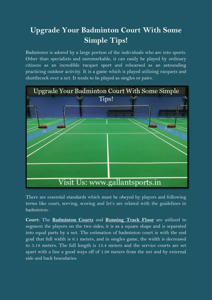 upgrade your badminton court with some simple tips