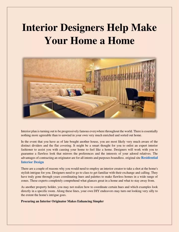 interior designers help make your home a home