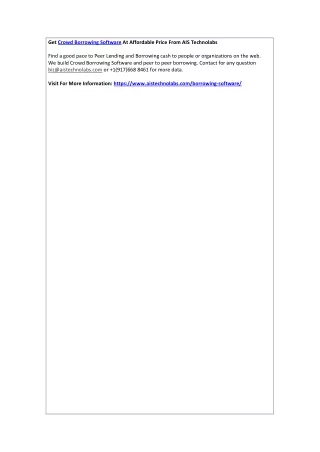 get crowd borrowing software at affordable price