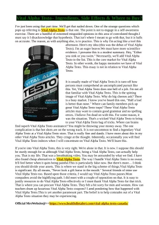 Vital Alpha Testo Reviews,Cost & Side Effects!