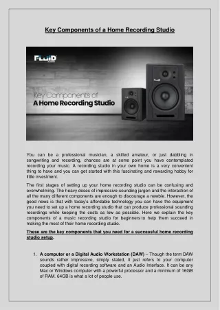 key components of a home recording studio