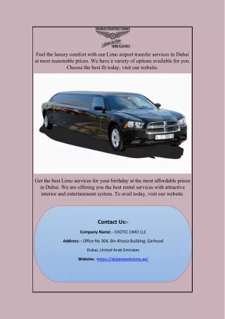 Limousine Rental Services in Dubai