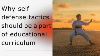 why self defense tactics should be a part