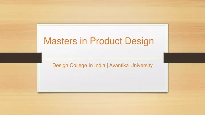 masters in product design