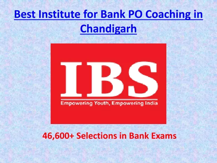 best institute for bank po coaching in chandigarh