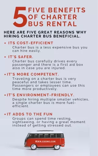 Five Benefits of Charter Bus Rental