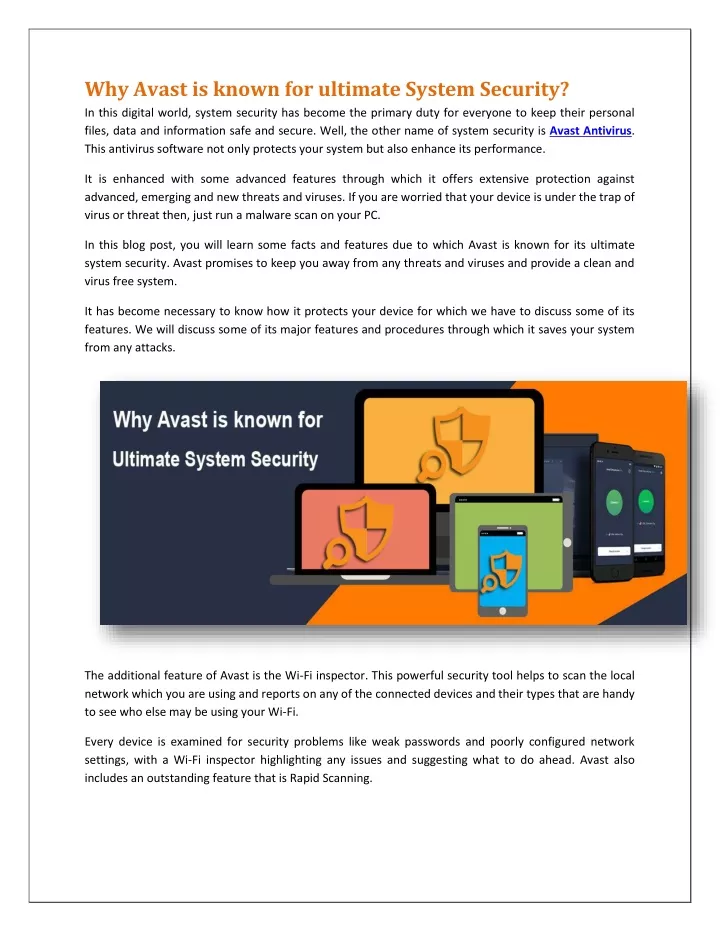 why avast is known for ultimate system security