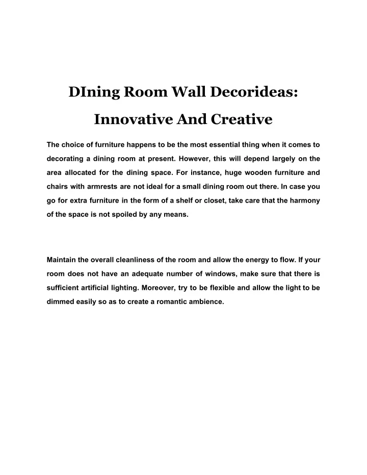 dining room wall decorideas