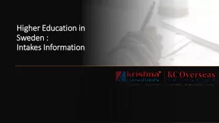 higher education in sweden intakes information