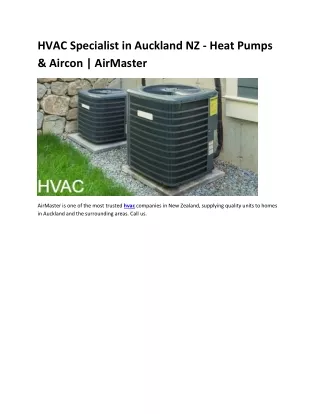 HVAC Specialist in Auckland NZ - Heat Pumps & Aircon | AirMaster