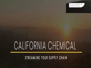 Choose The Best Chemical Supplier-California Chemical