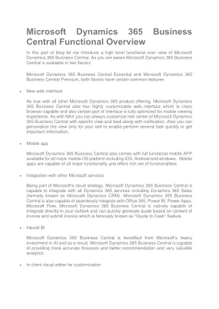 microsoft dynamics 365 business central
