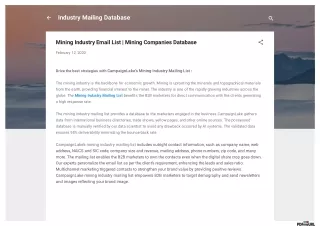Mining Industry Email List | Mining Companies Database