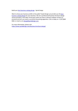 build your best business catalog design sprak