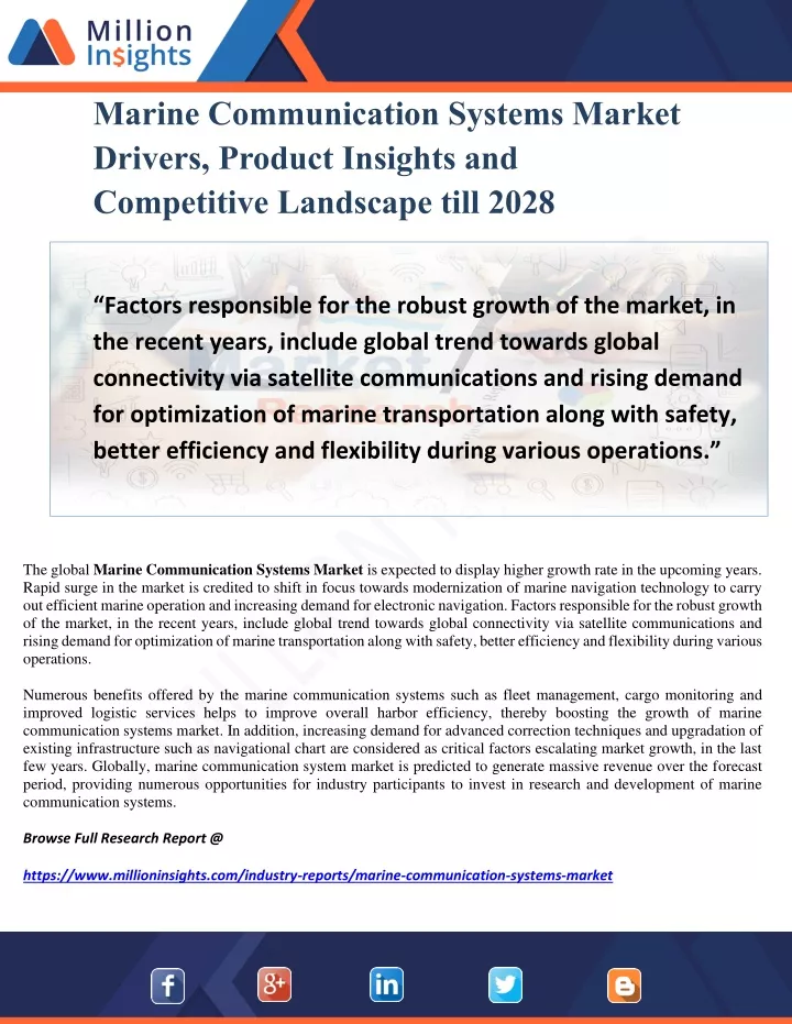 marine communication systems market drivers