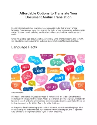 Affordable Options to Translate Your Document Arabic Translation