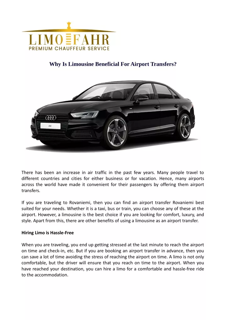 why is limousine beneficial for airport transfers