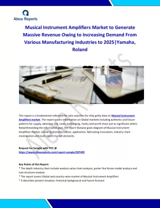 Global Musical Instrument Amplifiers Market Analysis 2015-2019 and Forecast 2020-2025