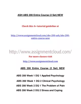 ABS 200 Entire Course NEW