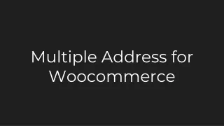 Multiple Addresses for WooCommerce Plugin