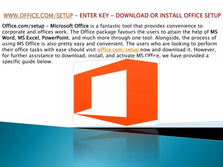 www office com setup enter key download or install office setup