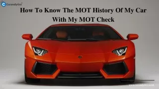 how to know the mot history of my car with