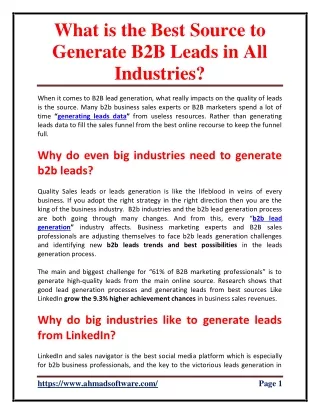 what is the best source to generate b2b leads