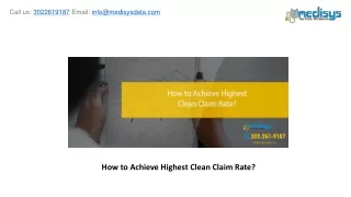 how to achieve highest clean claim rate