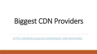 How are the Biggest CDN Providers Similar?