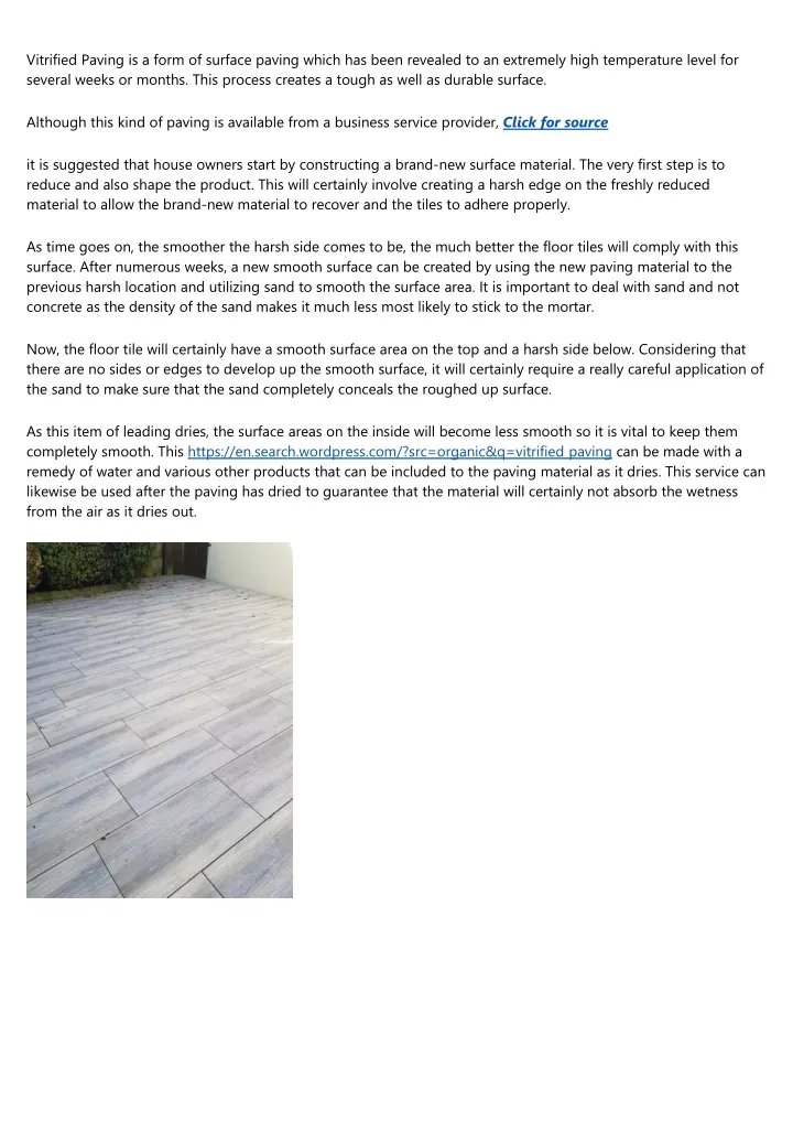 vitrified paving is a form of surface paving