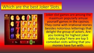 which are the best joker slots