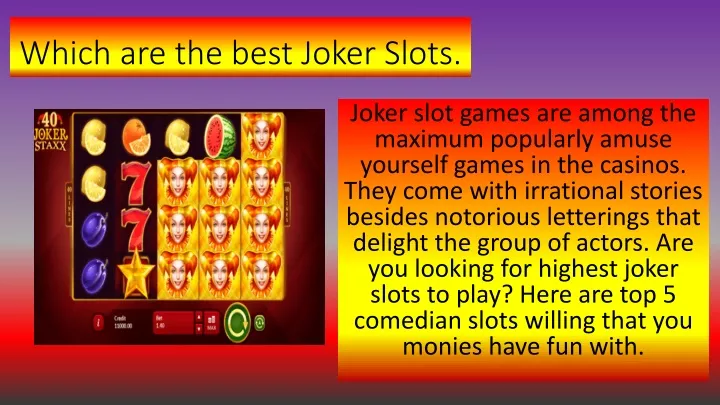 which are the best joker slots