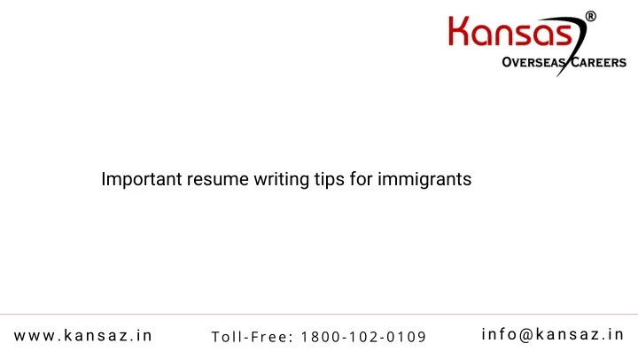 important resume writing tips for immigrants