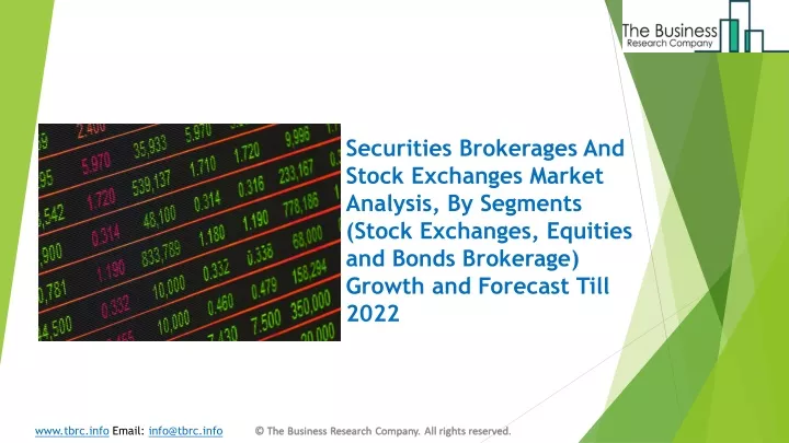 securities brokerages and stock exchanges market