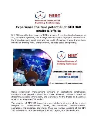 experience the true potential of bim 360 onsite