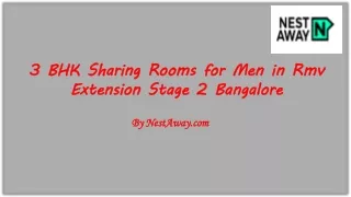 3 bhk sharing rooms for men in rmv extension
