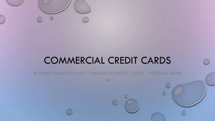 commercial credit cards