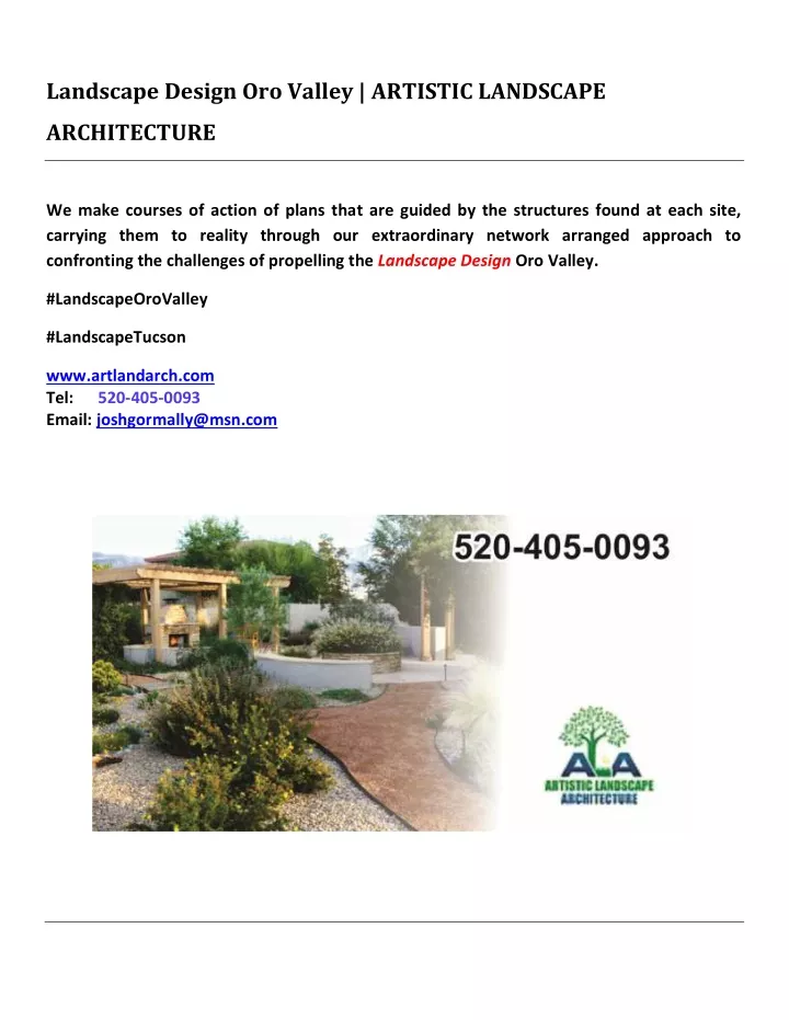 landscape design oro valley artistic landscape