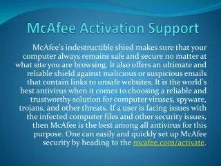 www.mcafee.com/activate - Download, Install and Activate McAfee