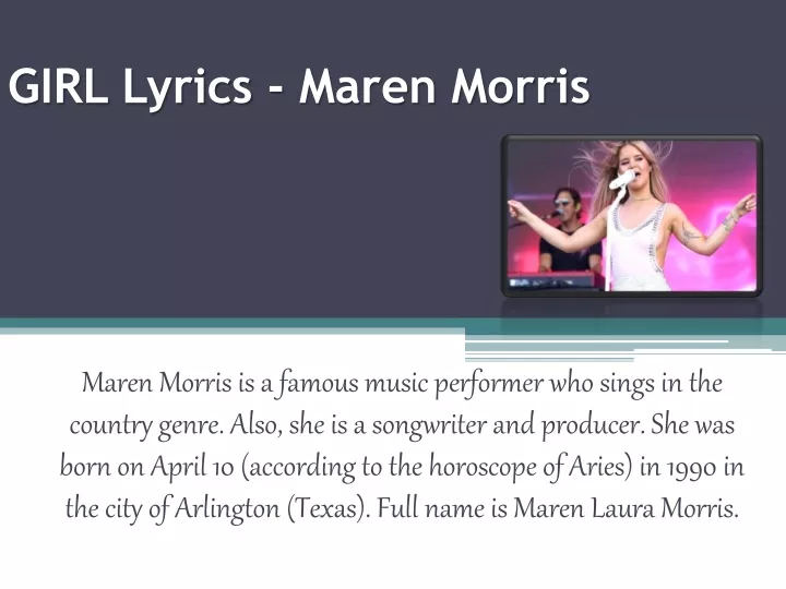 girl lyrics maren morris